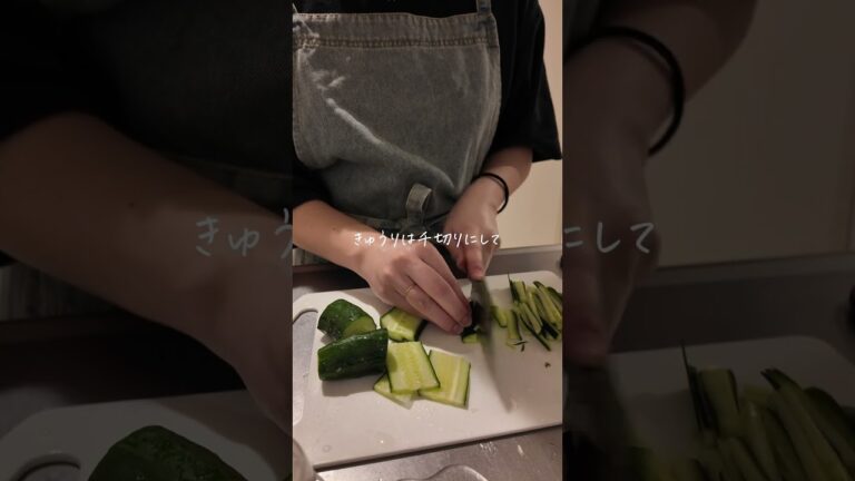 お弁当に入れれるサラダ🐰 #チョレギサラダ #ちくわ #韓国のり #きゅうり