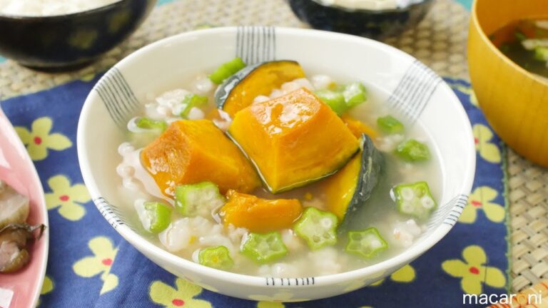 ひんやりプチプチ！ かぼちゃと オクラの とろ〜り えび  あんかけ のレシピ 作り方