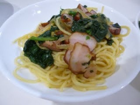 【レシピ】ほうれん草とベーコンの和風パスタ