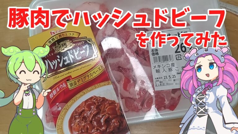 【ハウス】豚肉でハッシュドビーフを作ってみた【ずんだもん実況】