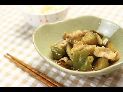 豚バラと茄子とピーマンのごまみそ炒め