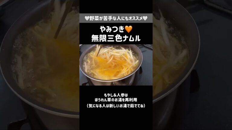 もやしと人参とほうれん草の三色ナムル