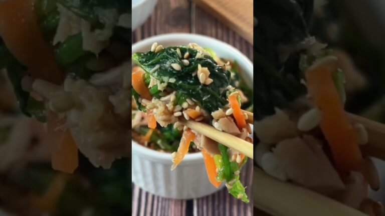 ほうれん草と細切り人参のツナ和え【節約ごはん おうちごはん おかず 料理 レシピ 簡単レシピ 今日のごはん 作り置き】