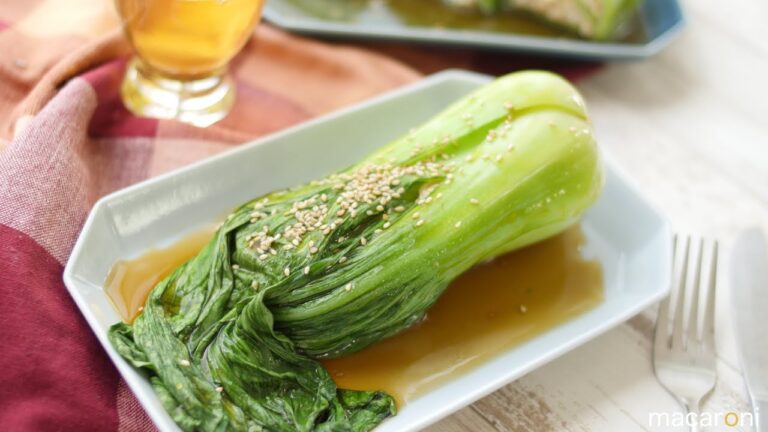 肉汁ジュワんっ！レンジで簡単まるごとチンゲン菜の肉詰めあんかけ