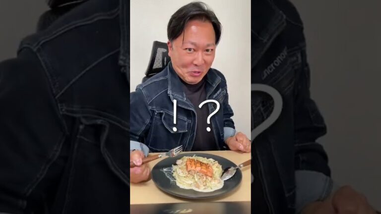 【豪快】会社でサーモンクリームパスタ作ってみた！