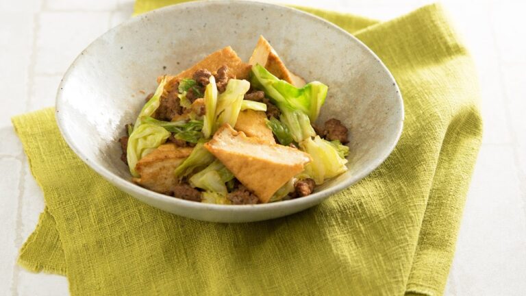 春キャベツと厚揚げの中華炒め