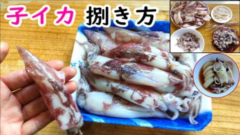 子イカ下処理方法、簡単で無駄がない捌き方＃剣先イカ小＃ヤリイカ小＃子イカ下処理