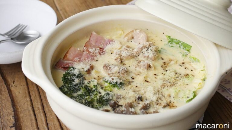 飲み干したいほどおいしい。濃厚スープの カルボナーラ鍋 の レシピ 作り方