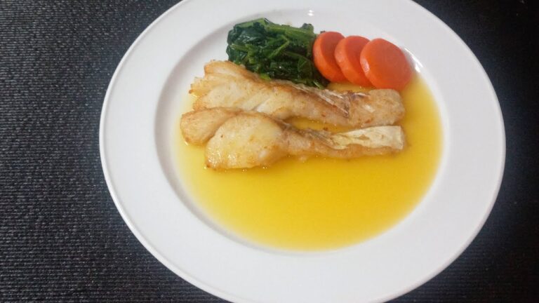 キッチングランパ流　白身魚（タラ）のムニエル　オレンジソース添え(Kitchen Grandpa Style Cod Meuniere with Orange Sauce)