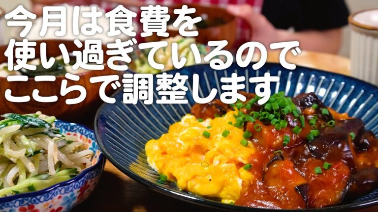 【食費2.5万円】今月の食費を見直す日！2人前350円で過ごす30代夫婦のリアルな晩ごはん｜自炊記録【玉子なすチリ】【きゅうりともやしのマヨポン和え】