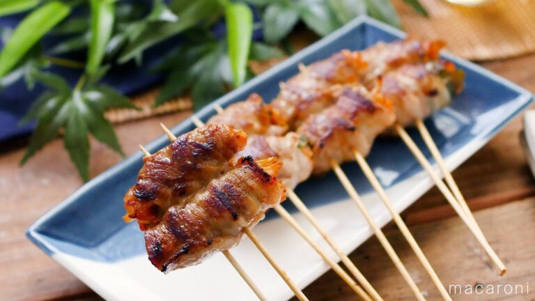 【豚しそキムチの串焼き】しその爽やかさとピリ辛のキムチがやみつきに！おつまみにもぴったり♪｜macaroni（マカロニ）