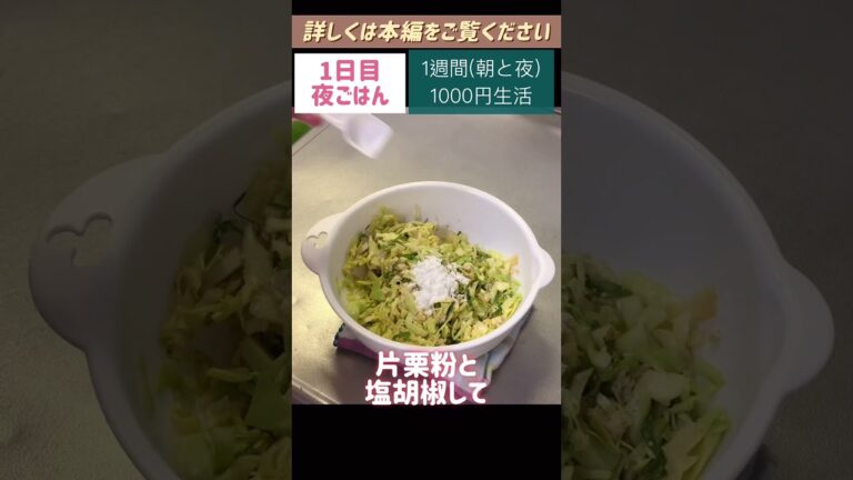 青じそ餃子#もやし＃キャベツ＃餃子#節約#料理#ごはん#1人暮らし#自炊#1週間 #1000円#レシピ#献立#簡単#女#作り置き#電子レンジ#shorts