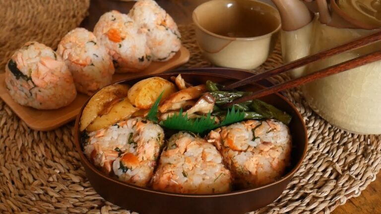 鮭と大葉のおにぎり弁当は香ばしくて美味しくて簡単です【弁当作り】
