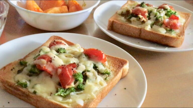 【1分動画】ブロッコリーのピザトースト Cheese on Toast with Broccoli