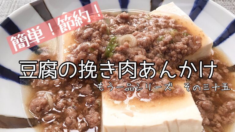 【簡単料理】とろとろ優しい味の♪豆腐のひき肉あんかけ/作り方/レシピ/節約【主婦の独り言】