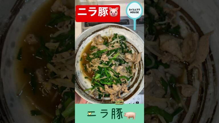ニラ豚🐷豚肉とニラともやし炒め