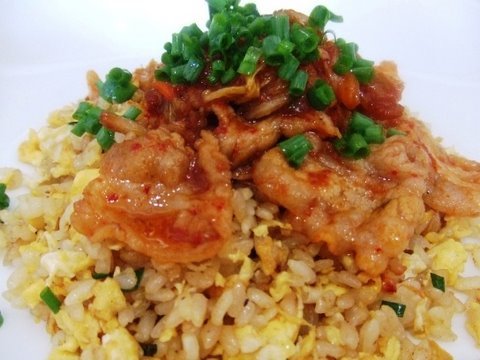 Pork＆Kimchi Fried rice recipe 豚キムチ炒飯（チャーハン）のレシピ・作り方