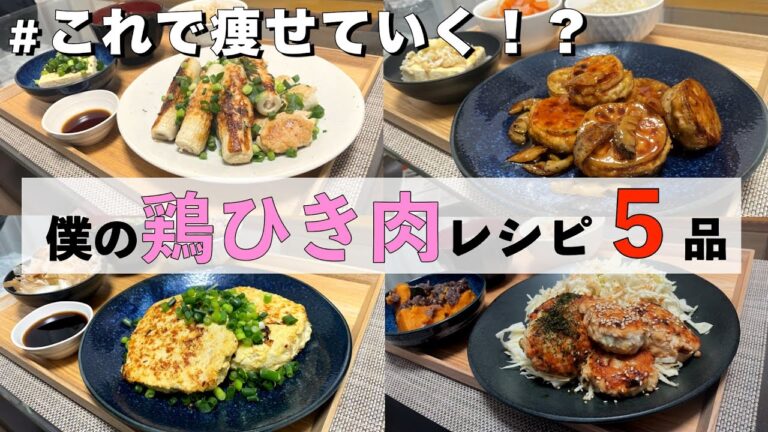 鶏ひき肉レシピ５品/照り焼きつくね/キーマカレー/蓮根ハンバーグ/豆腐ハンバーグ/ちくわと大葉のつくね焼き/簡単料理