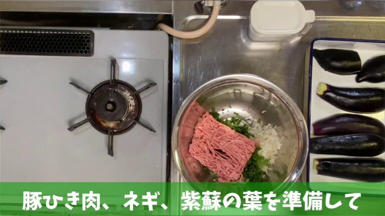 #012 茄子と豚ひき肉の挟み焼き