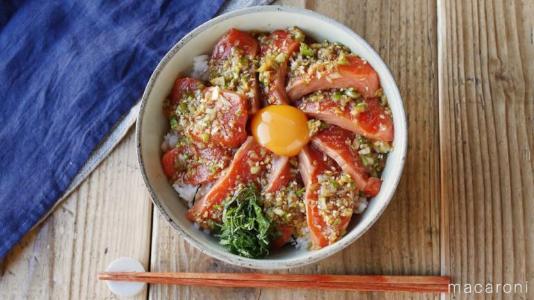 香味サーモン漬け丼