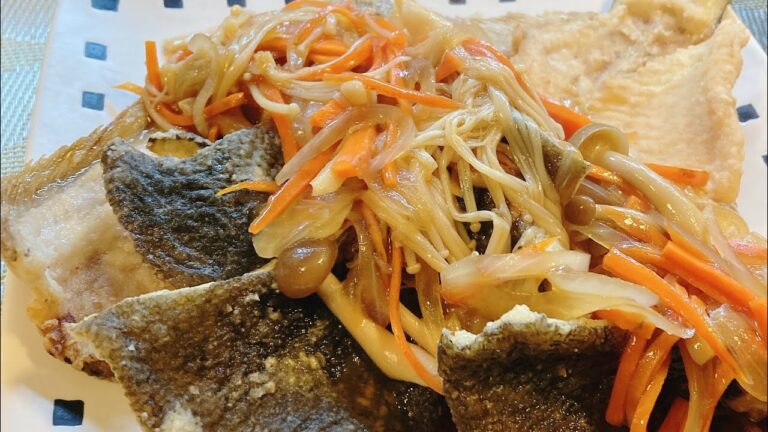 野菜ときのこをたっぷり♪【カレイの甘酢あんかけ】「簡単レシピ」