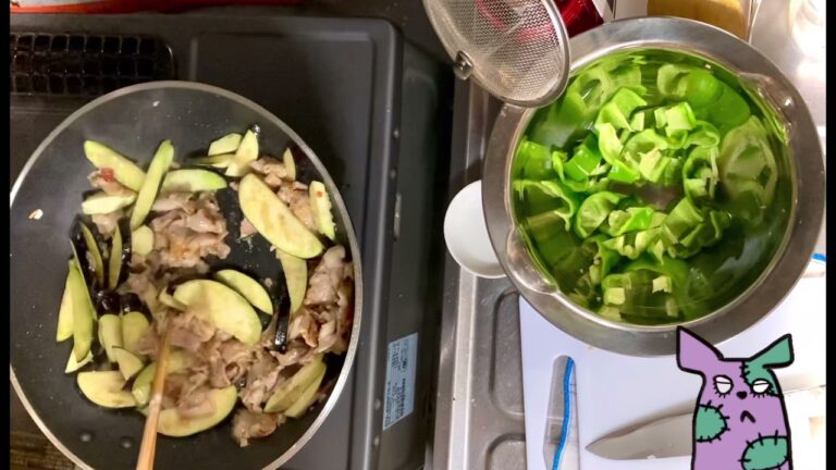 豚肉と茄子とピーマンの甘辛味噌炒め作ってみた