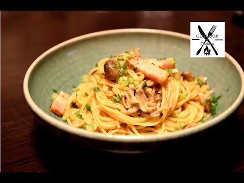 【和風パスタ】フライパン１つでできる！簡単！きのことベーコンの和風パスタ【ワンパン】