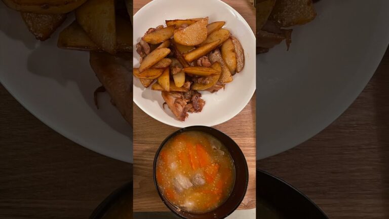 【じゃがいもメインの献立】豚肉とじゃがいもの照り焼き/レンチンおかかマヨキャベツ/豚汁 #Shorts