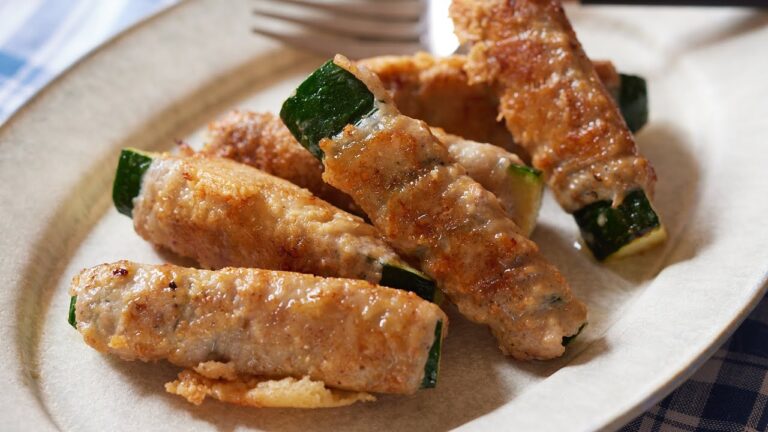 【材料３つ】ズッキーニにが劇的に美味しくなる！！カリカリチーズ肉巻き！！