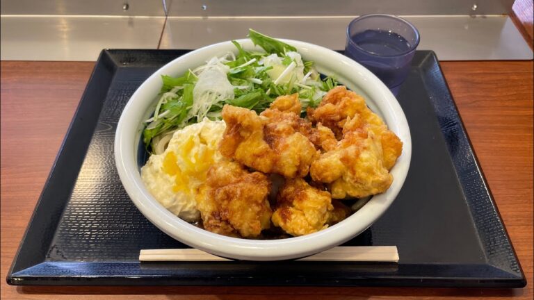 丸亀製麺の歴代人気No.1「タル鶏天ぶっかけうどん」の最大サイズを注文したらデカ盛りでした