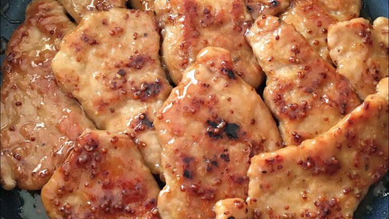 豚ヒレ肉のハニーマスタード醤油焼き