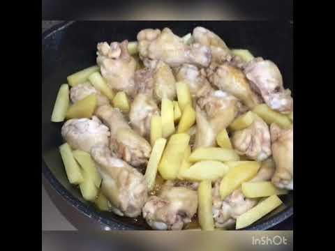 毎日ご飯♡手羽元とじゃがいもの甘辛煮