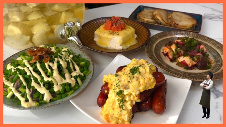 【おうち居酒屋】仕事終わりに作るおつまみ５品！！！【タコのラー油和え】【ネギたっぷりカツオ】【明太チーズ豆腐】【大根サンド】【てりたまウインナー】