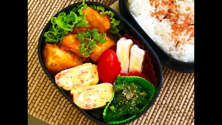 【お弁当作り】鶏むね肉マヨケチャ炒め弁当 lunchbox bento