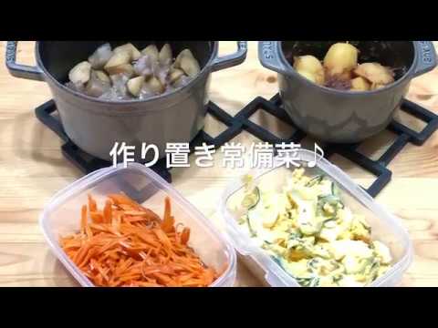 【作り置き常備菜】牛蒡と蒟蒻の炊き合わせ・じゃがいも煮・人参サラダ・玉子サラダ