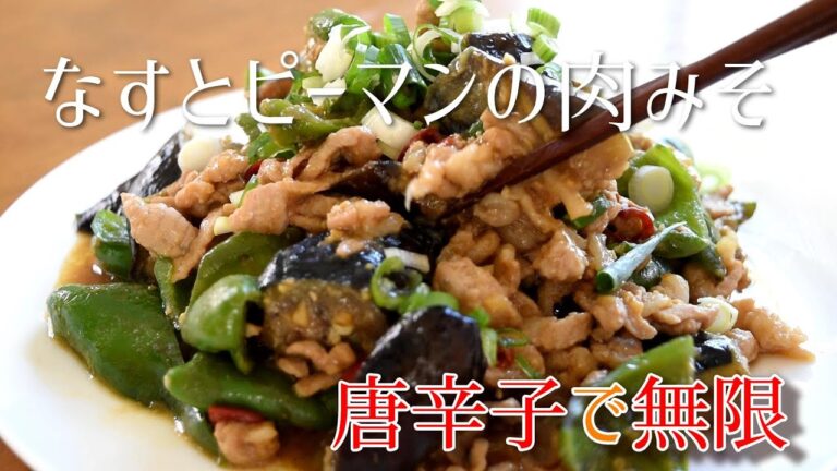 なすとピーマンの肉みそ炒め！簡単節約！ご飯が進む！
