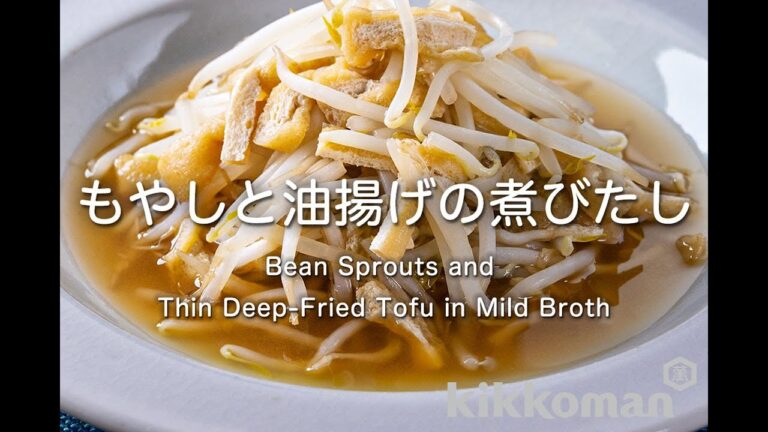 もやしと油揚げの煮びたし Bean Sprouts and Thin Deep-Fried Tofu in Mild Broth