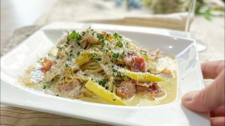 簡単美味しいクリームスープパスタのレシピをご紹介。【キノコとホワイトアスパラのクリームパスタ】