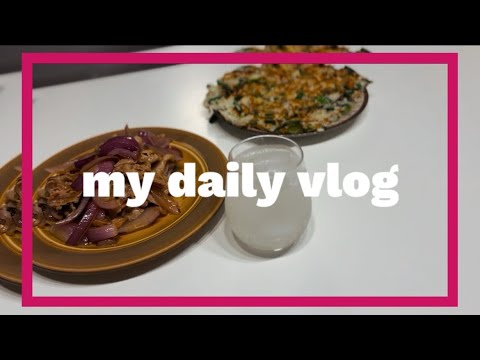 【夜ごはんvlog】紫たまねぎの生姜焼きとヘルシーチヂミを作った夜
