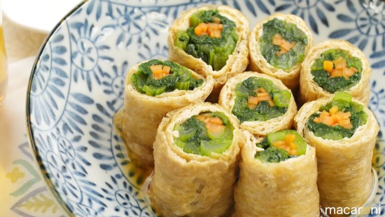 お出汁でほっこり 煮浸し風 小松菜と 油揚げの おひたし 巻き のレシピ 作り方