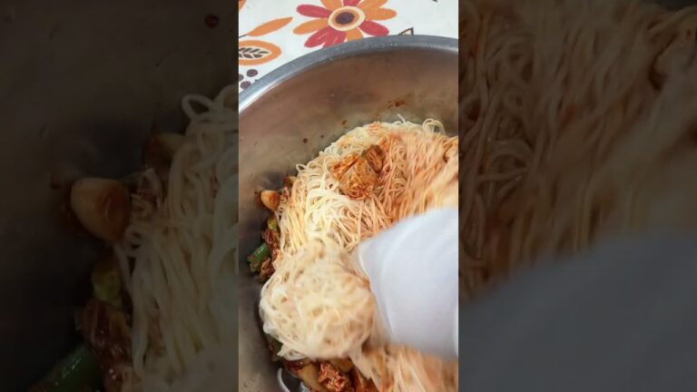 「韓国ビビンそうめん」材料：そうめん、キムチ、赤みそ、味の素、酢、さとう、ごま油23.05.21