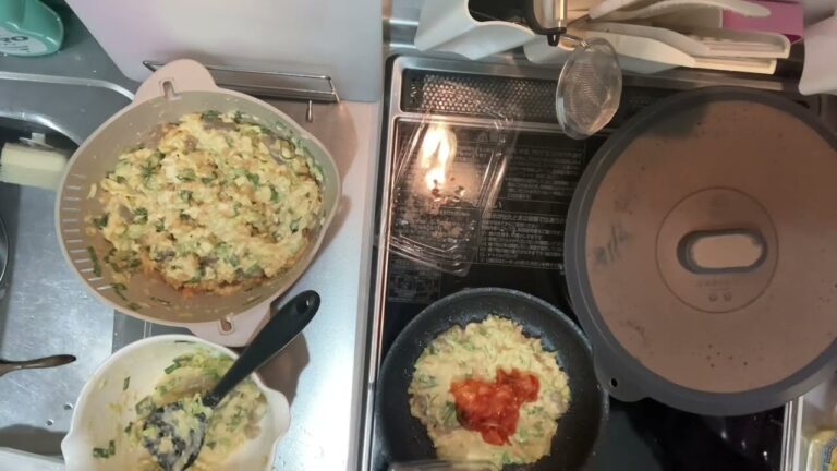 ヘルシー✨豆腐入りキムチお好み焼き