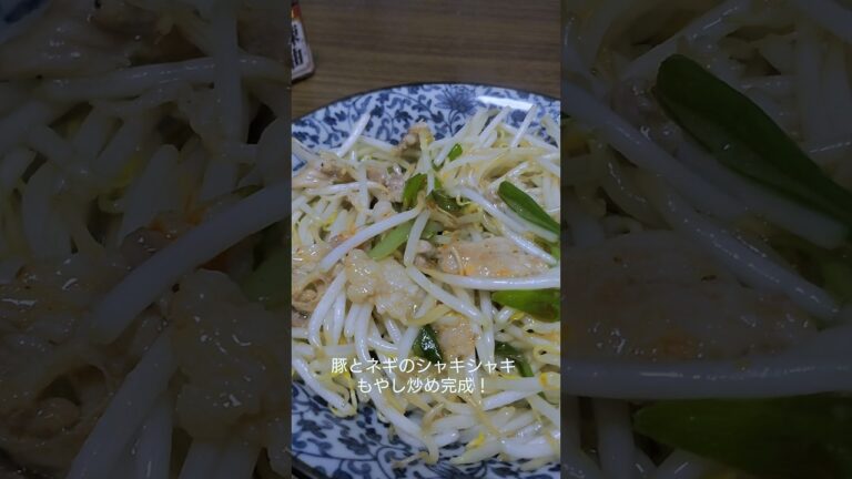 最強のおつまみ！豚とネギのシャキシャキもやし炒め