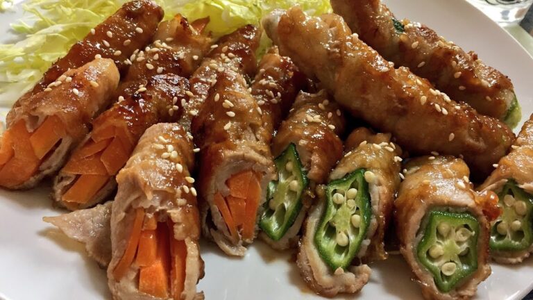 【ご飯が進むおかず】甘辛肉巻きオクラ＆にんじん【野菜沢山摂れる】