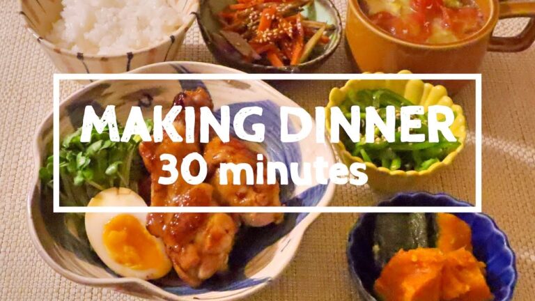 【料理】手羽元の照り焼き・ミニトマトとキャベツと卵の中華スープ・ピーマンのナムル