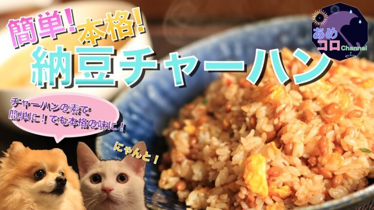 【あめコロKitchen】初心者でも簡単！本格納豆チャーハン！【料理】