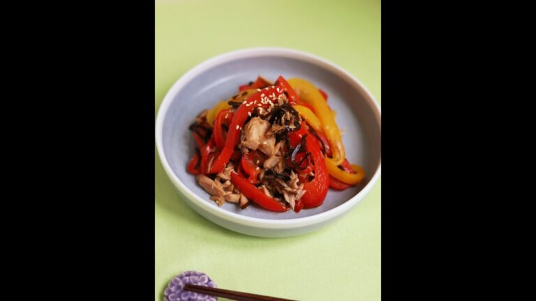 レンジで3分！ツナと塩昆布の無限パプリカ　ビールが進む！