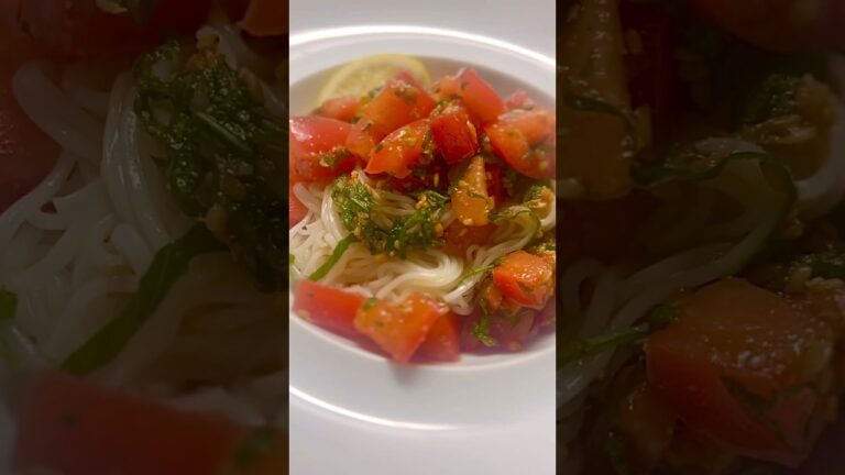 【ササッと和えるだけ！】大葉とトマトのさっぱりそうめん #shorts