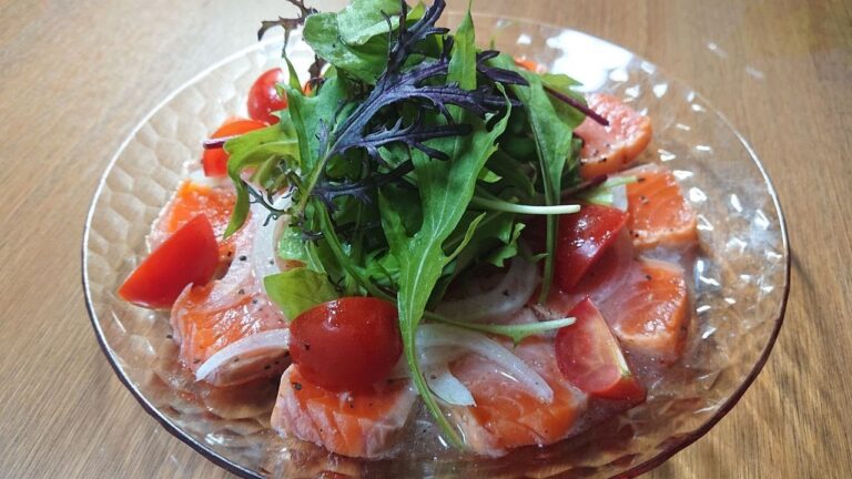 炙りサーモンのカルパッチョの作り方　How to make roasted salmon carpaccio