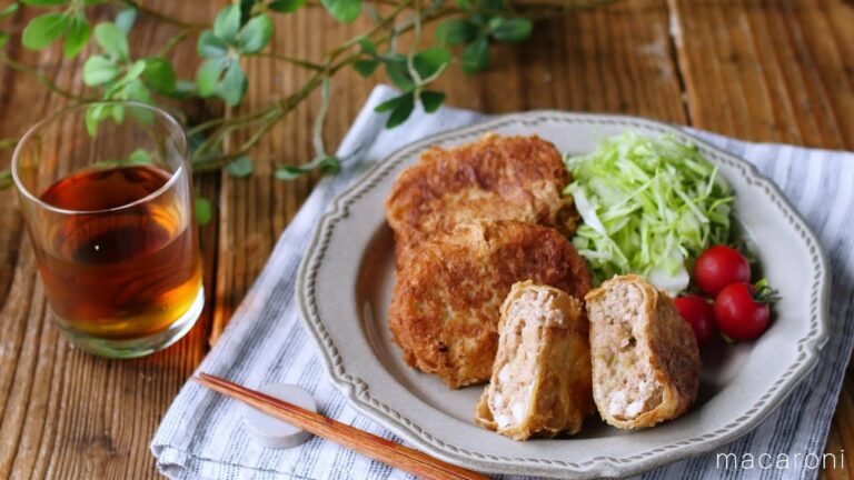【お豆腐メンチカツ】　カロリーも手間も控えめ！油揚げを使って衣いらず！簡単レシピ♪｜macaroni（マカロニ）